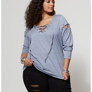 FTF Lace-Up Sweatshirt